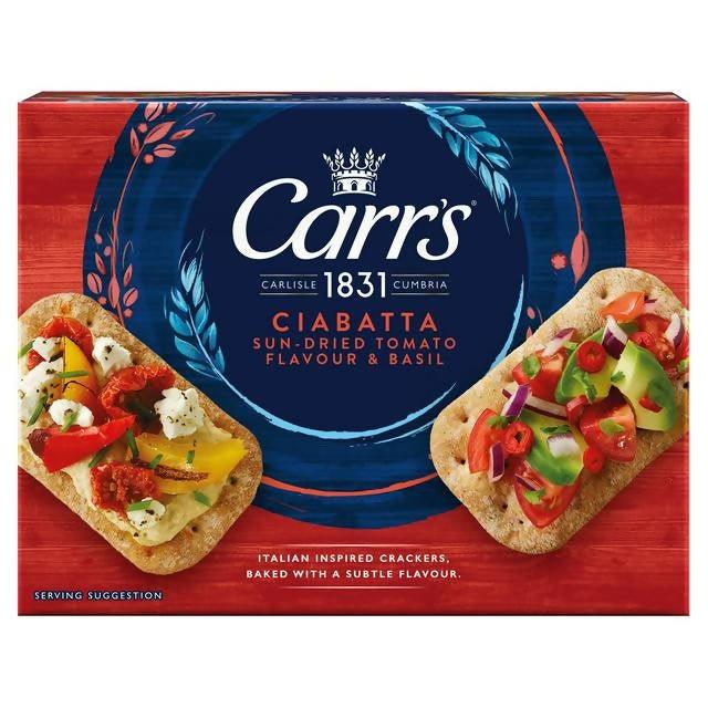 Carr's Ciabatta Sun Dried Tomato & Basil Crackers Multipack 5x28g Crispbreads & flatbreads Sainsburys   