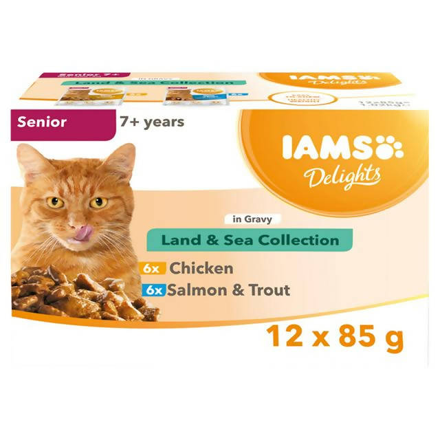 IAMS Delights Senior & Mature Cat, Chicken 12x85g