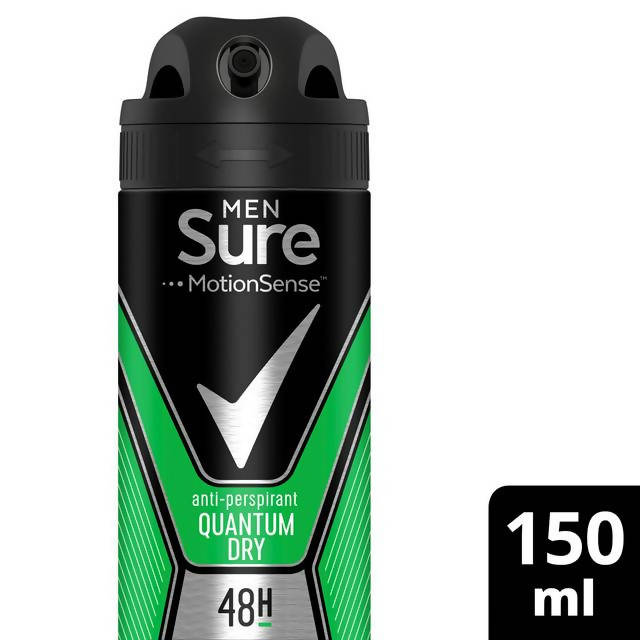 Sure Men Anti-perspirant Deodorant Aerosol Quantum Dry 150ml