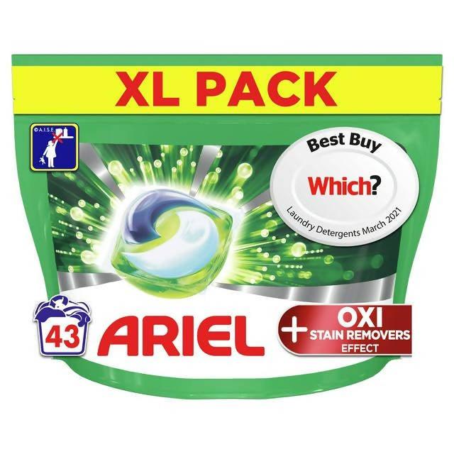 Ariel All-in-1 PODs Washing Liquid Capsules + OXI Stain Removers Effect 43 Washes - McGrocer