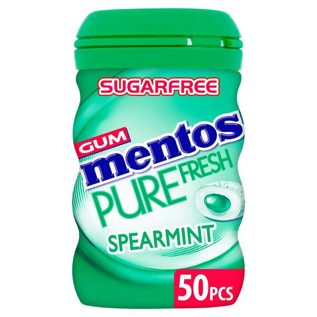 Mentos Pure Fresh Spearmint Sugar Free Chewing Gum x50 100g Mints & chewing gums Sainsburys   