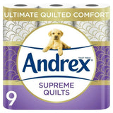 Andrex Supreme Quilts Toilet Tissue 9 Rolls - McGrocer