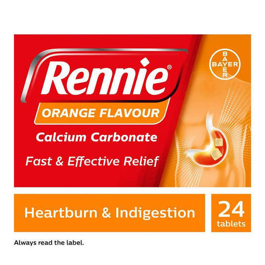 Rennie Orange Flavour Chewable Tablets x24 stomach & bowel Sainsburys   