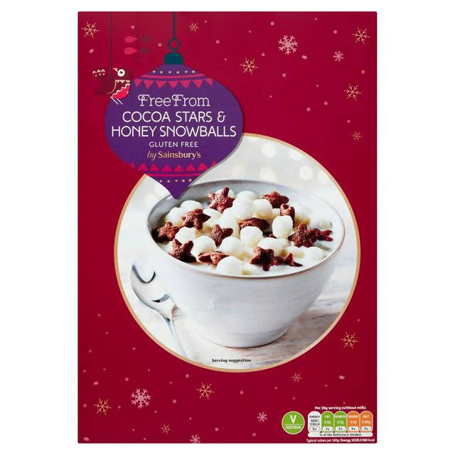 Sainsbury's Free From Cocoa Stars & Honey Snowballs Cereal 300g