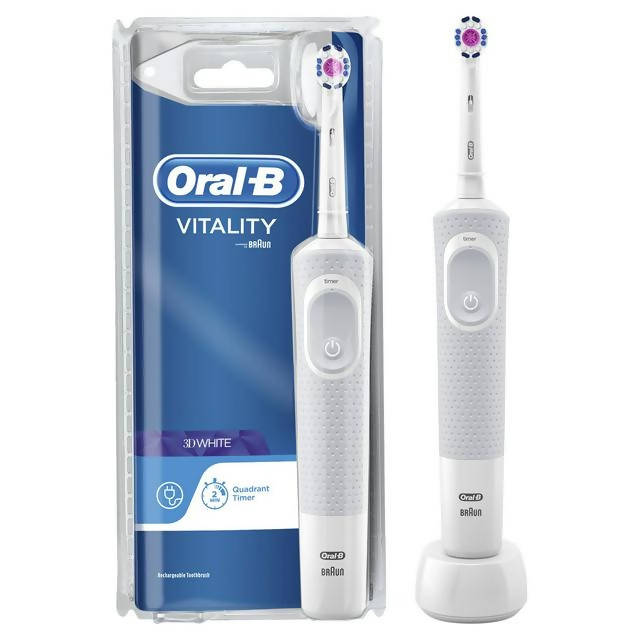 Oral-B Vitality 3D White Electric Rechargeable Toothbrush - McGrocer