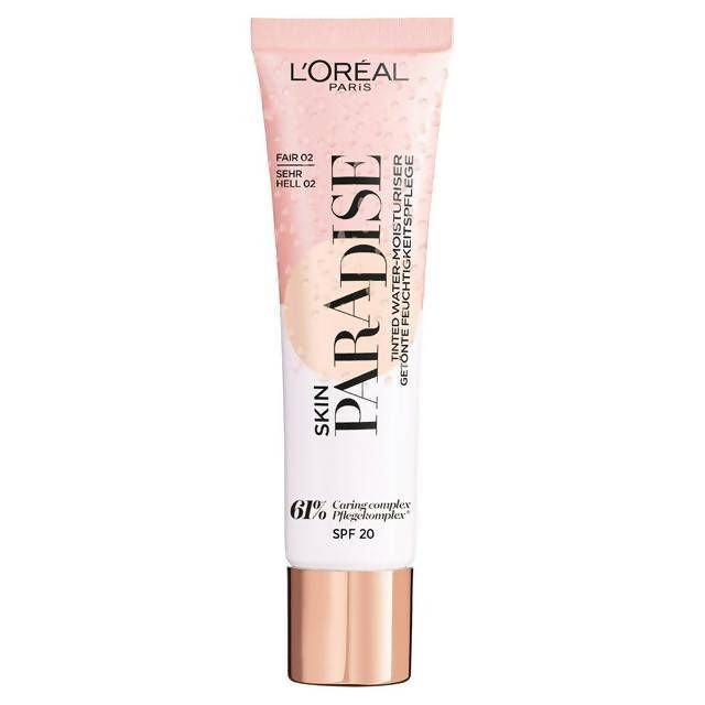 L'Oreal Paris Skin Paradise Tinted Glow Cream Moisturiser Up to 24h Hydration SPF20 Fair 02 30ml All Sainsburys   