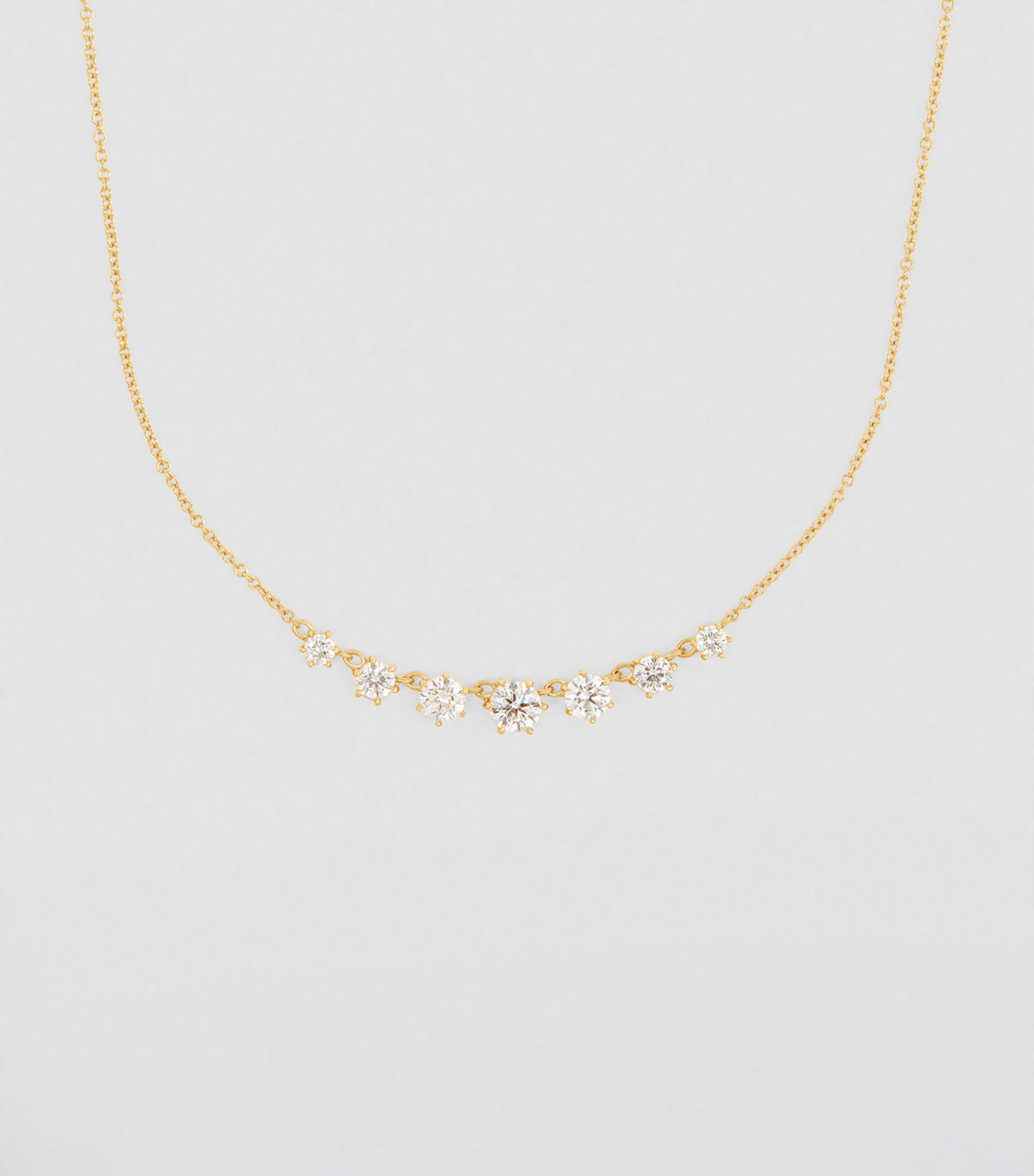 Small Yellow Gold and Diamond Penelope Necklace GOODS Harrods   