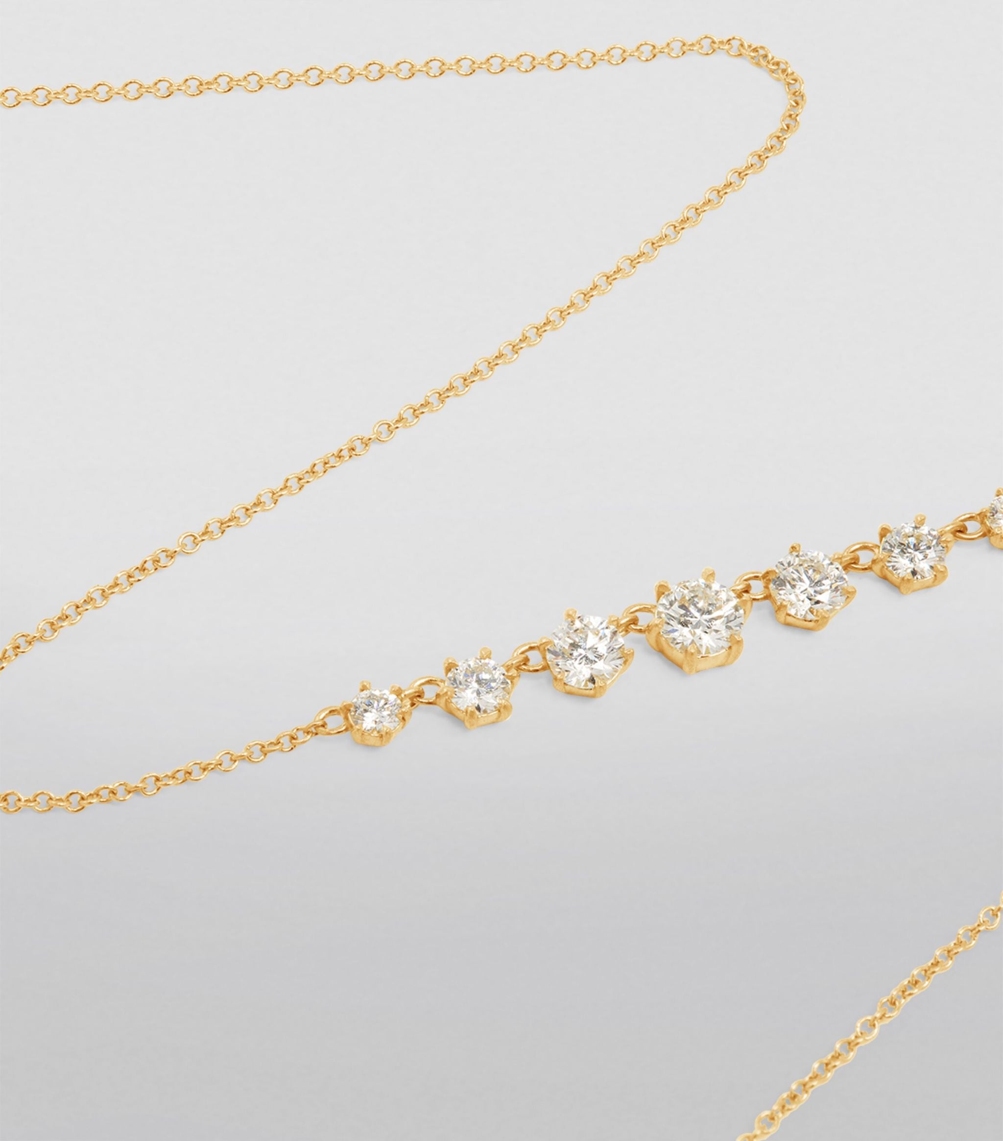 Small Yellow Gold and Diamond Penelope Necklace GOODS Harrods   