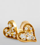 Yellow Gold and Diamond Margot Heart Stud Earrings GOODS Harrods   