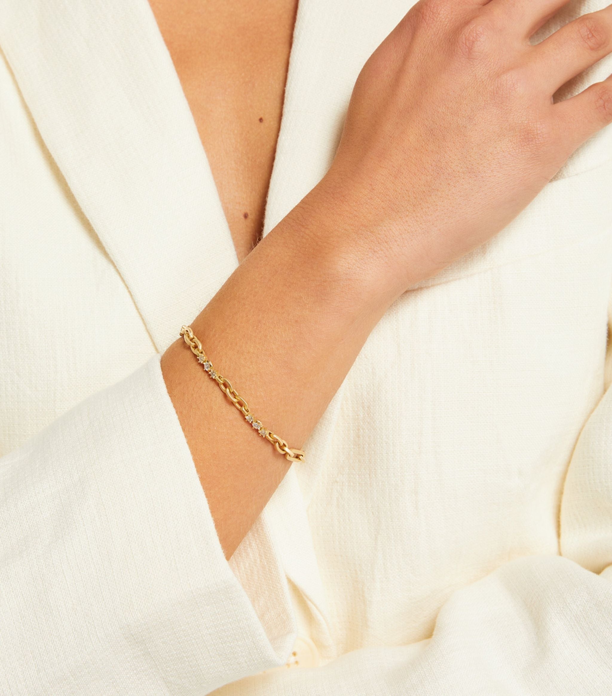 Yellow Gold and Diamond Paige Bracelet GOODS Harrods   