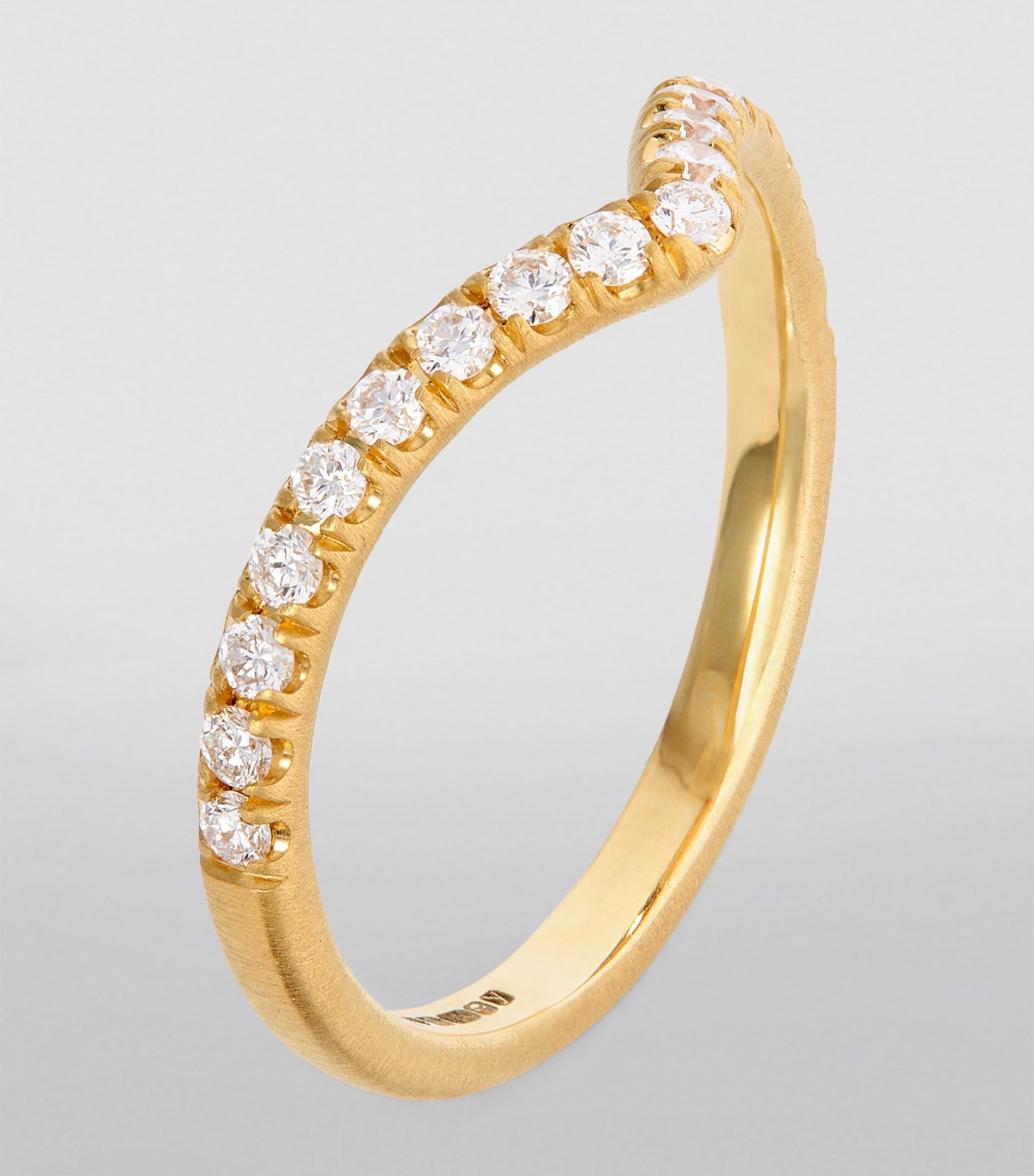 Yellow Gold and Diamond Pavé Ring GOODS Harrods   