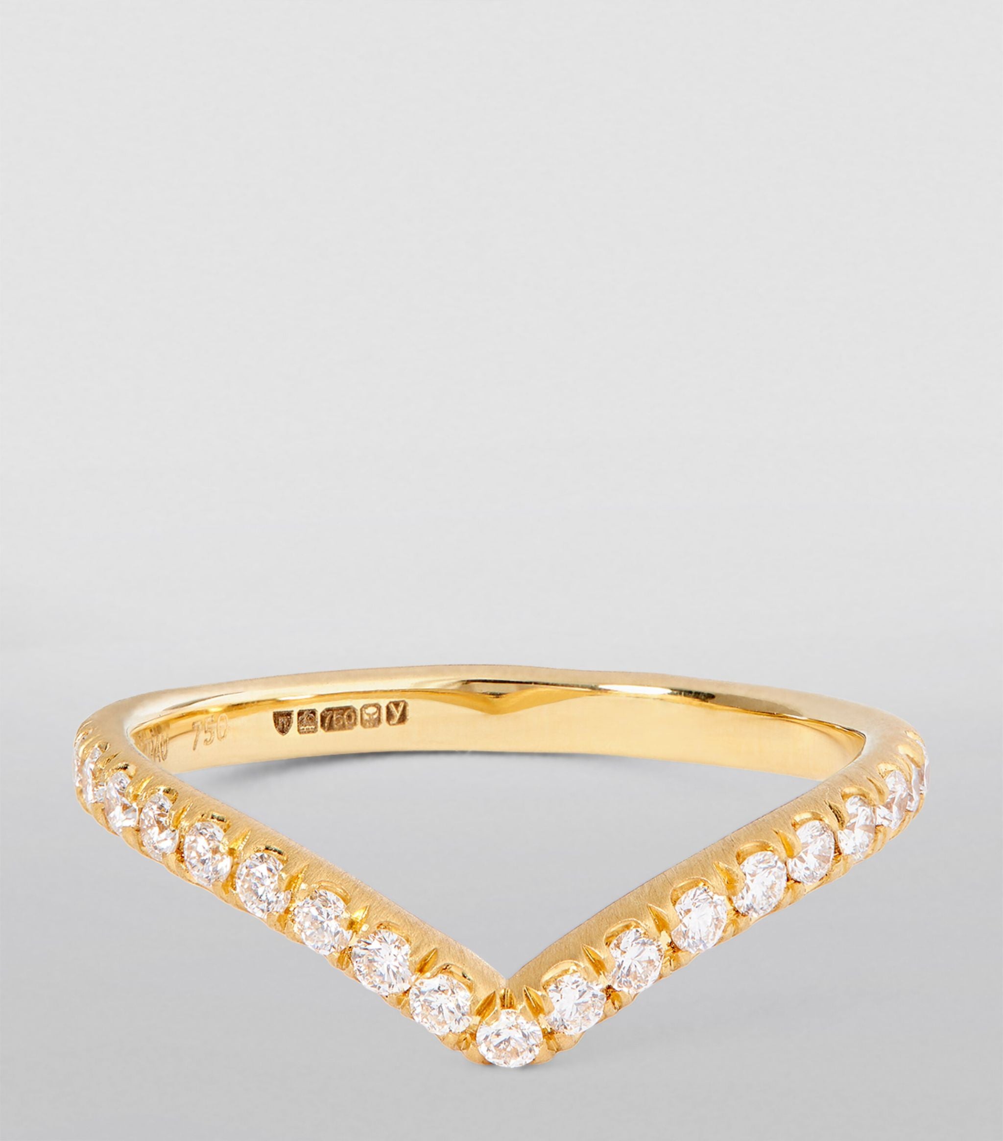 Yellow Gold and Diamond Pavé Ring GOODS Harrods   