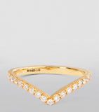 Yellow Gold and Diamond Pavé Ring GOODS Harrods   