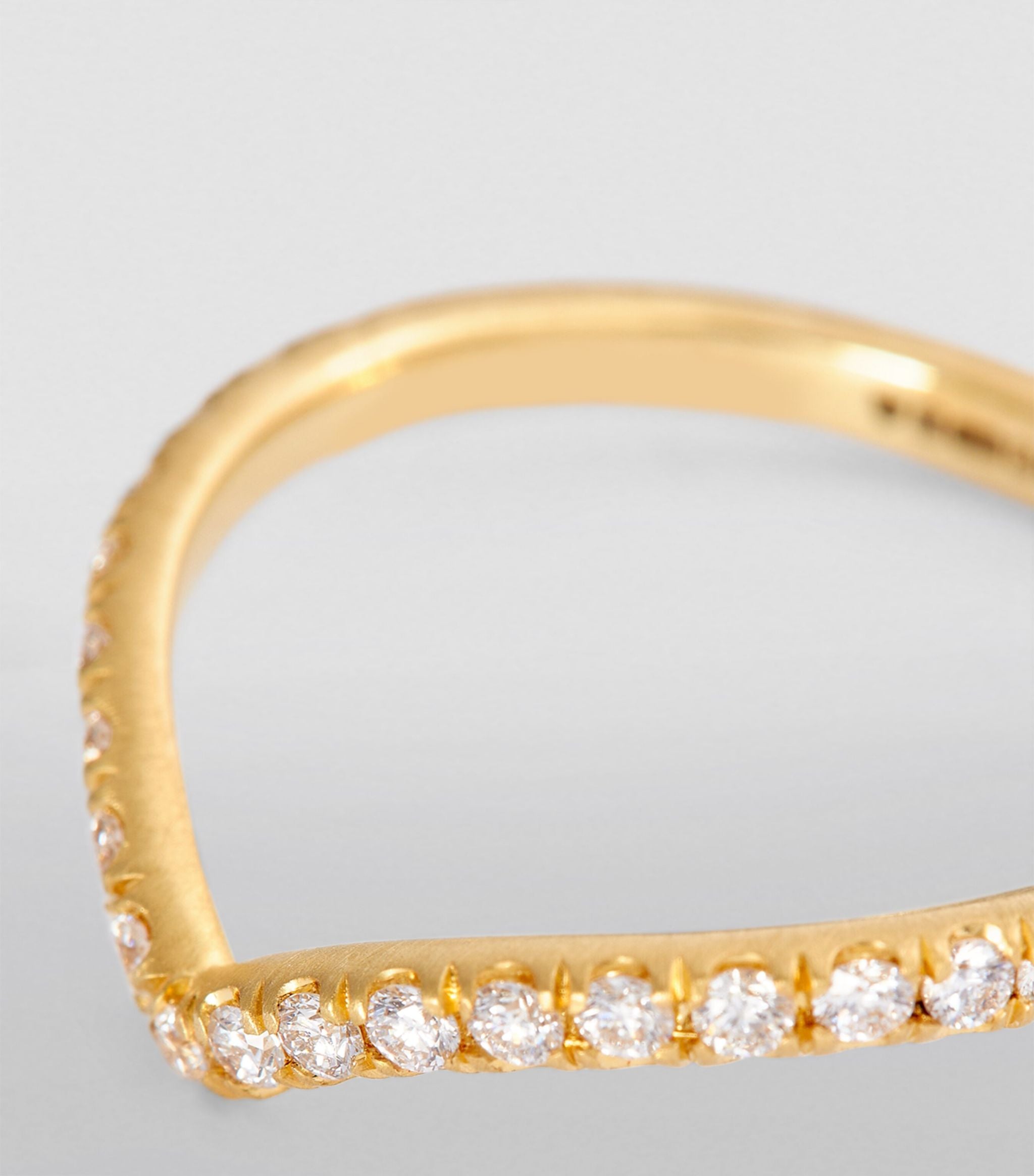 Yellow Gold and Diamond Pavé Ring GOODS Harrods   