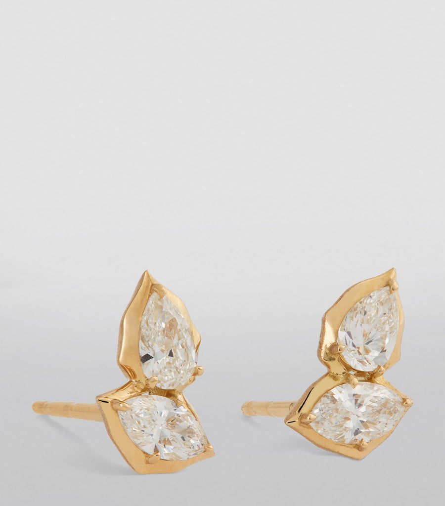 Yellow Gold and Diamond Poppy Studs II Earrings