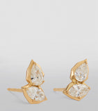 Yellow Gold and Diamond Poppy Studs II Earrings GOODS Harrods   