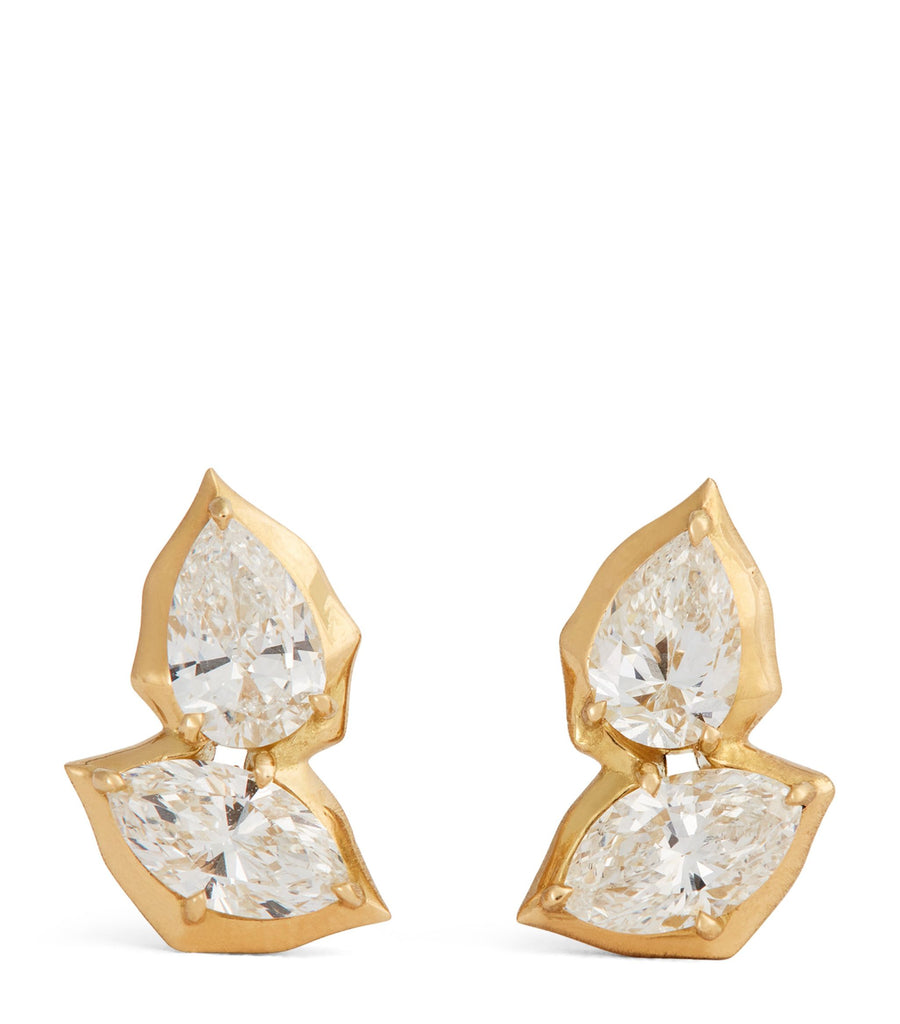 Yellow Gold and Diamond Poppy Studs II Earrings