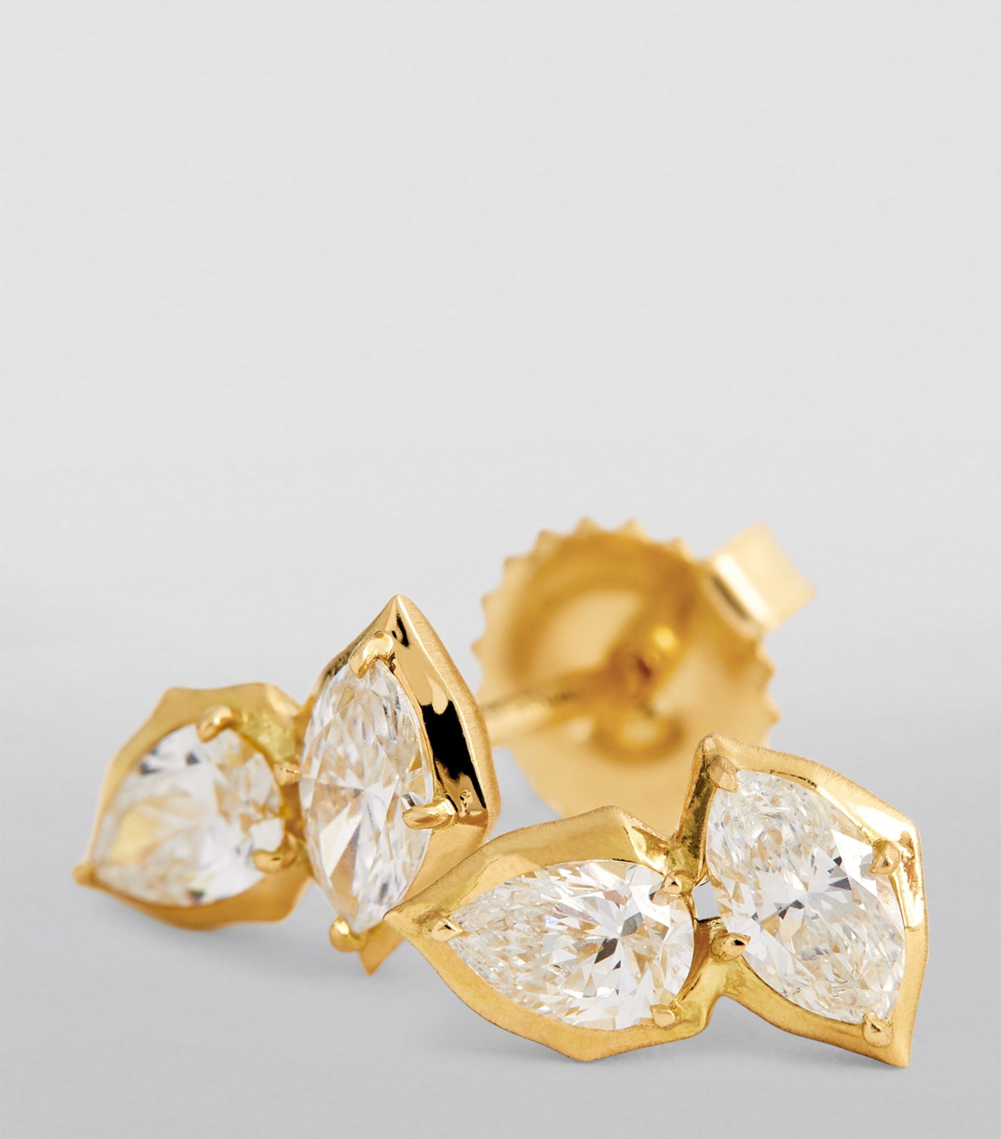 Yellow Gold and Diamond Poppy Studs II Earrings GOODS Harrods   