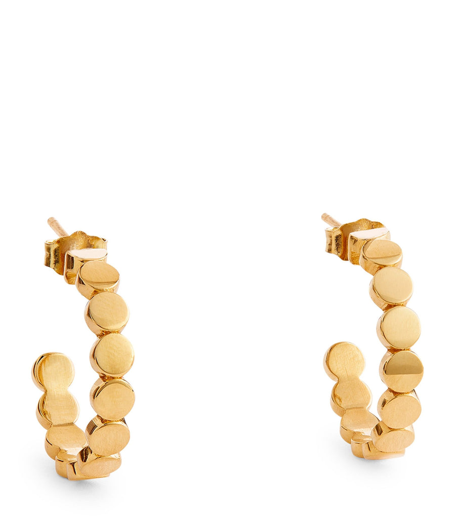 Yellow Gold Circle Link Hoop Earrings