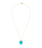 Yellow Gold, Diamond and Turquoise Heart Necklace GOODS Harrods   