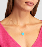 Yellow Gold, Diamond and Turquoise Heart Necklace GOODS Harrods   