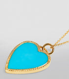 Yellow Gold, Diamond and Turquoise Heart Necklace GOODS Harrods   