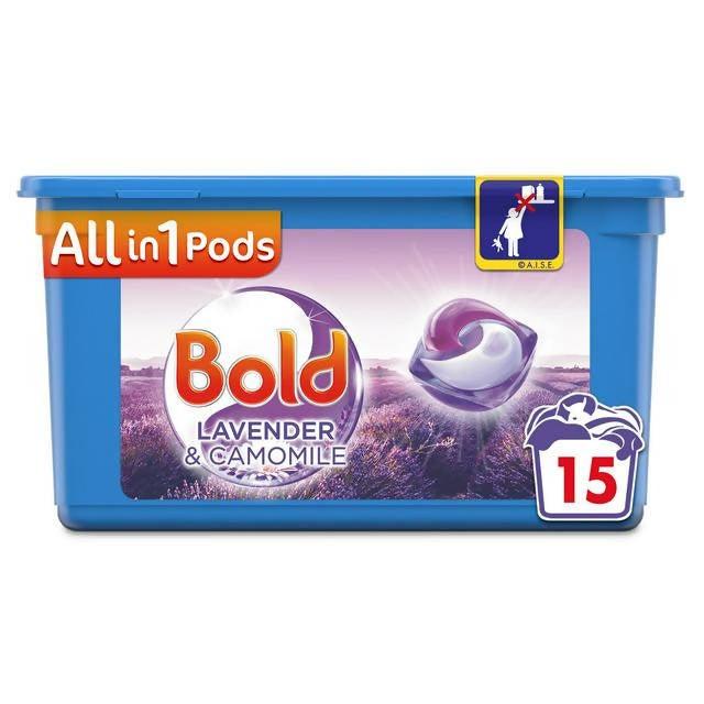 Bold All-in-1 Pods Lavender and Camomile Washing Liquid Capsules (15 Washes)