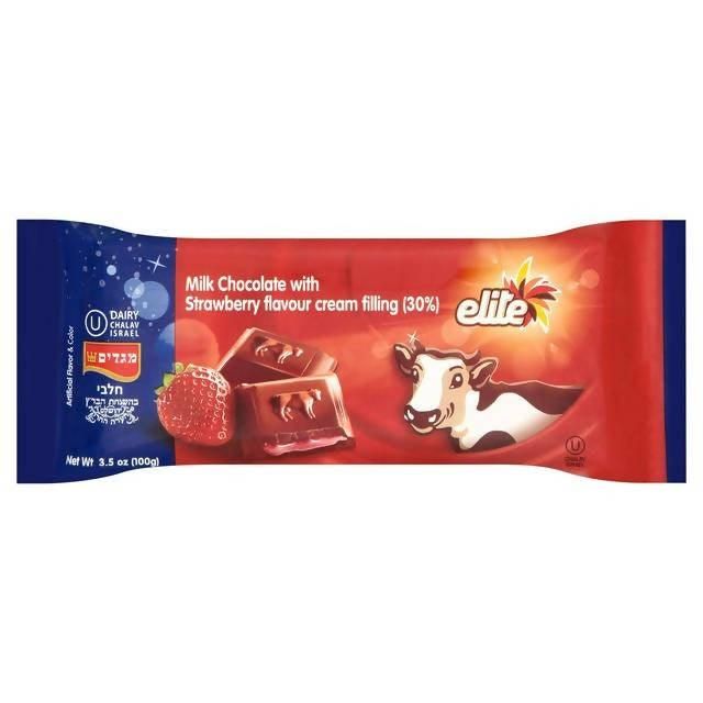 Elite Strawberry Filled Chocolate Bar 100g Block chocolate bars Sainsburys   