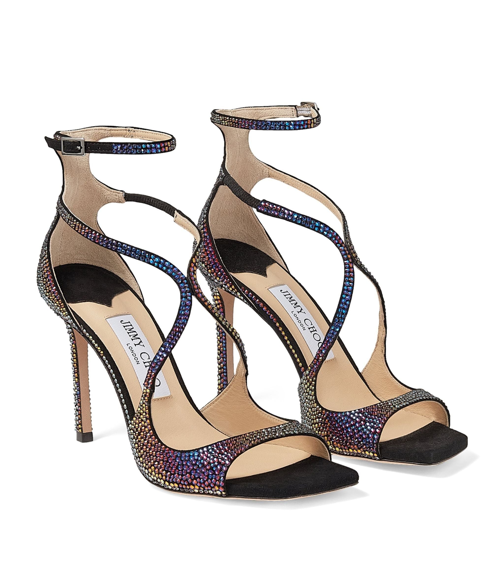 EXCLUSIVE Azia 95 Crystal-Embellished Sandals GOODS Harrods   