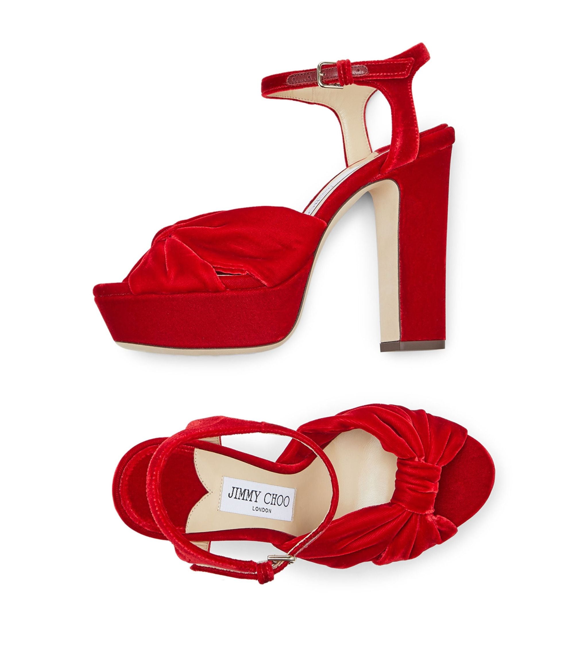 Heloise 120 Velvet Platform Sandals GOODS Harrods   