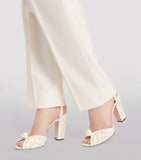 Sacaria 100 Pearl-Embellished Satin Sandals GOODS Harrods   