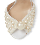 Sacaria 100 Pearl-Embellished Satin Sandals GOODS Harrods   