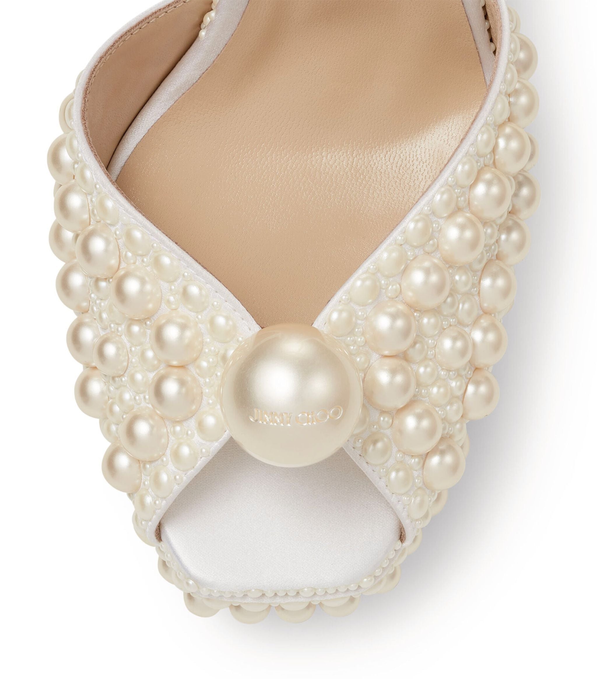 Sacaria 120 Pearl-Embellished Satin Platform Sandals GOODS Harrods   