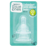 Sainsbury's Little Ones 2 Standard Neck Silicone Teats Medium Flow 0-6 Months accessories Sainsburys   