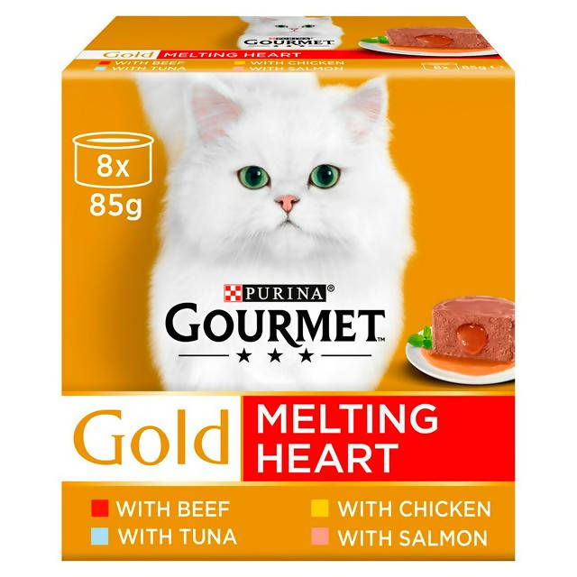 Gourmet Gold Melting Heart Cat Food Beef 8x85g