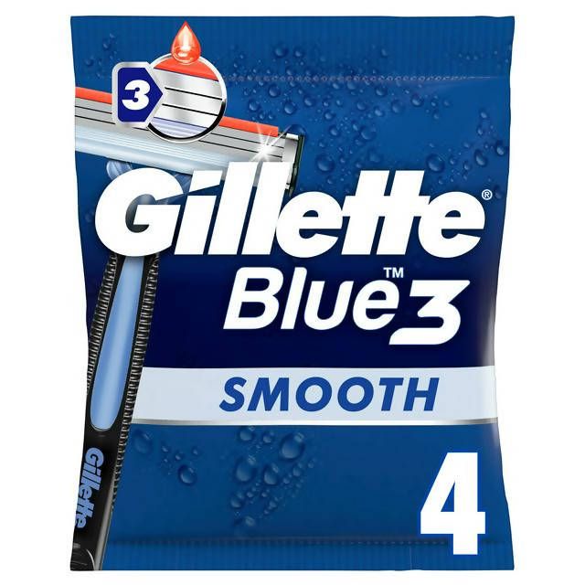 Gillette Blue3 Disposable Men's Razor x4 men's razors & blades Sainsburys   