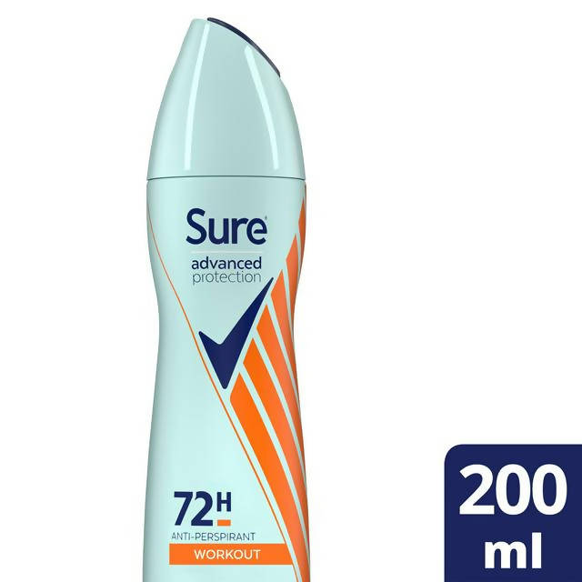 Sure 72h Advanced Protection Anti-Perspirant Deodorant Aerosol, Workout 200ml GOODS Sainsburys   