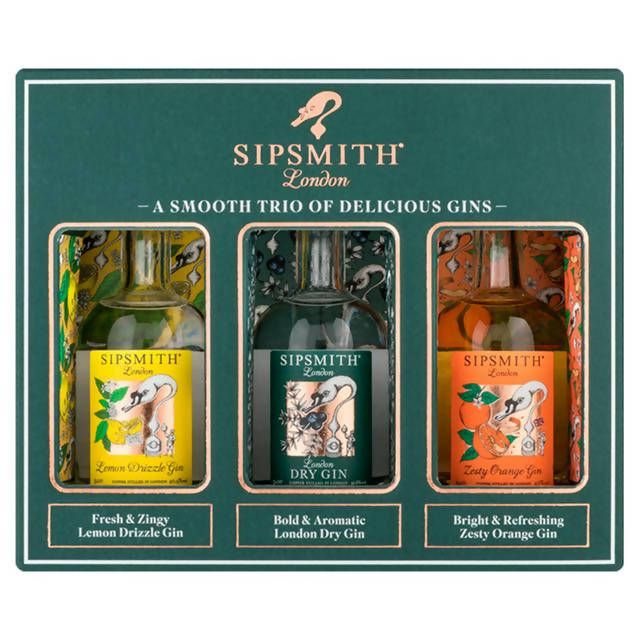 Sipsmith London Mini Trio of Gins Gift Set All beer Sainsburys   