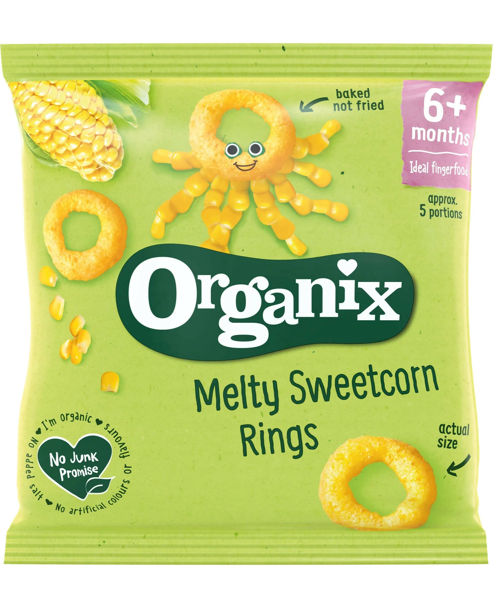 Organix Melty Sweetcorn Rings Single Organic Baby Foods McGrocer Direct   