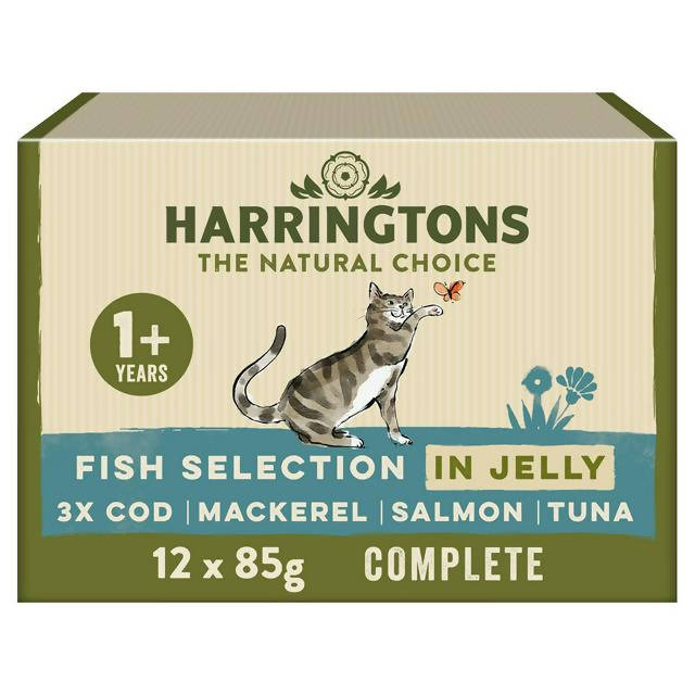 Harringtons Fish in Jelly Wet Adult Cat Food Multipack 12x85g