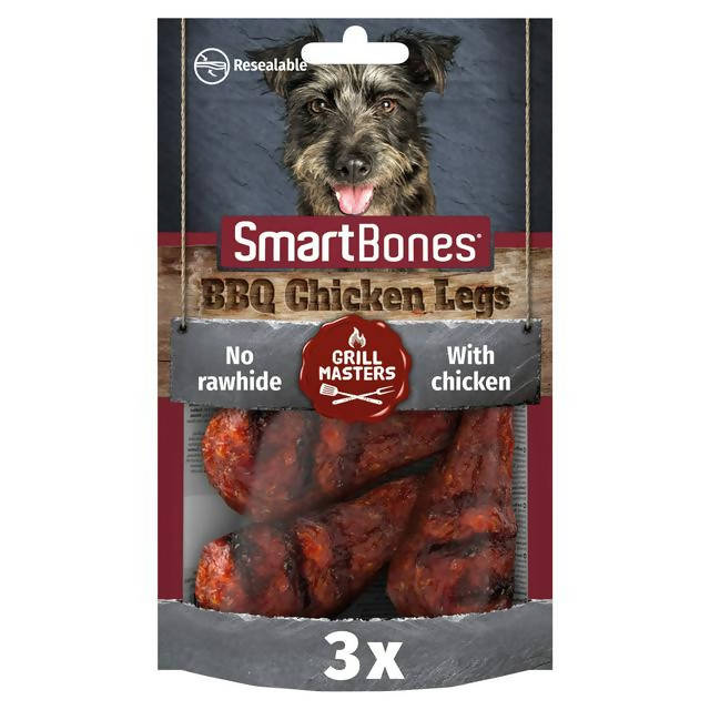 Smart Bones BBQ Dog Chews Chicken Legs x3 87g