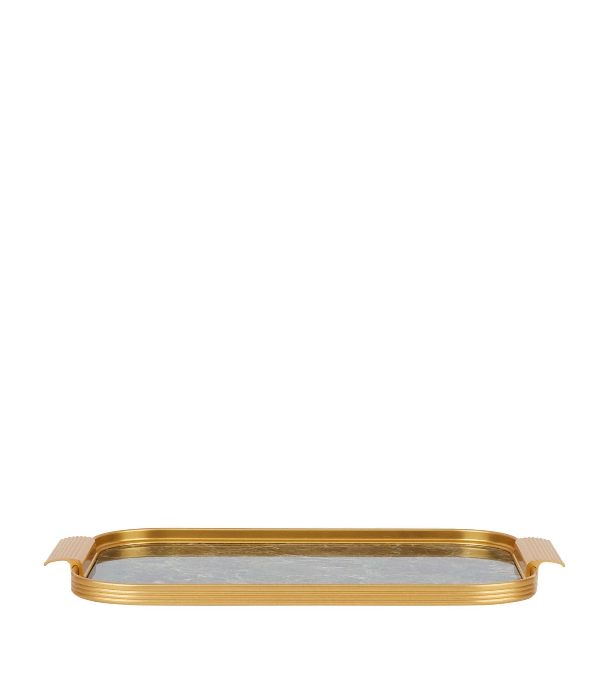 Marble Ribbed Tray (35cm) GOODS Harrods   