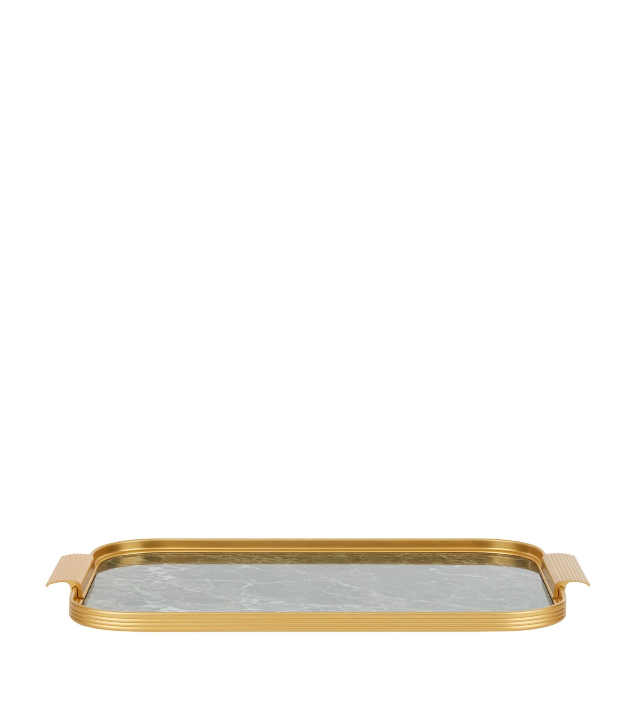 Marble Ribbed Tray (40cm) GOODS Harrods   