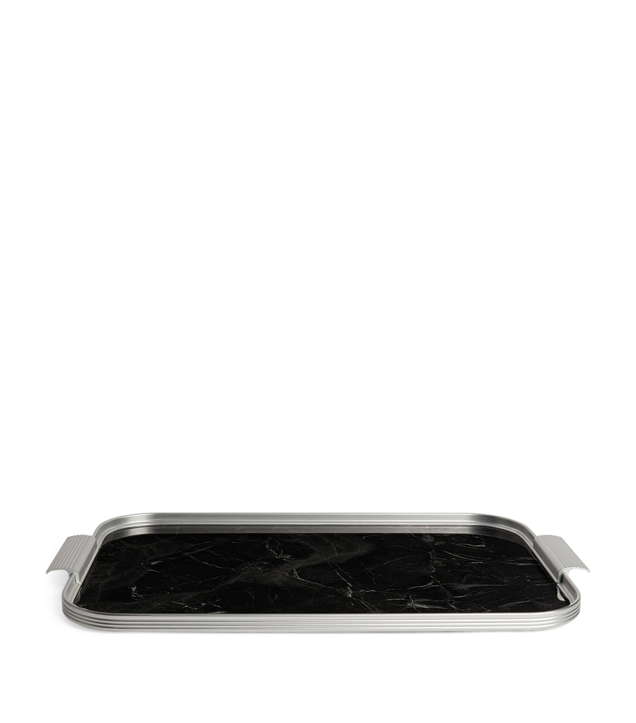 Silver Marble Serving Tray (40cm x 30cm) GOODS Harrods   