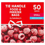 Sainsbury's Tie Handle Food & Freezer Bags Small x50 - McGrocer