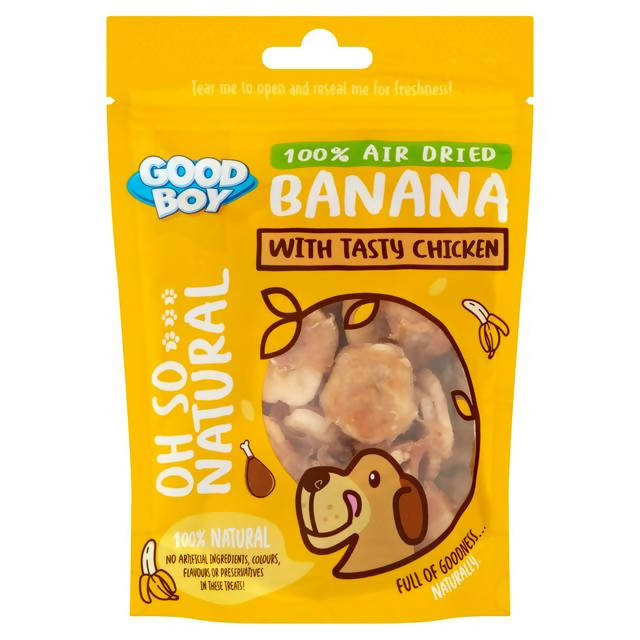 Good Boy Natural Banana with Tasty Chicken Dog Treats 85g Dog chews Sainsburys   