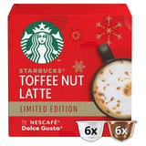 Starbucks by Nescafe Dolce Gusto Toffee Nut Latte Limited Edition Coffee Pods 12 Pods Per Box Coffee Sainsburys   