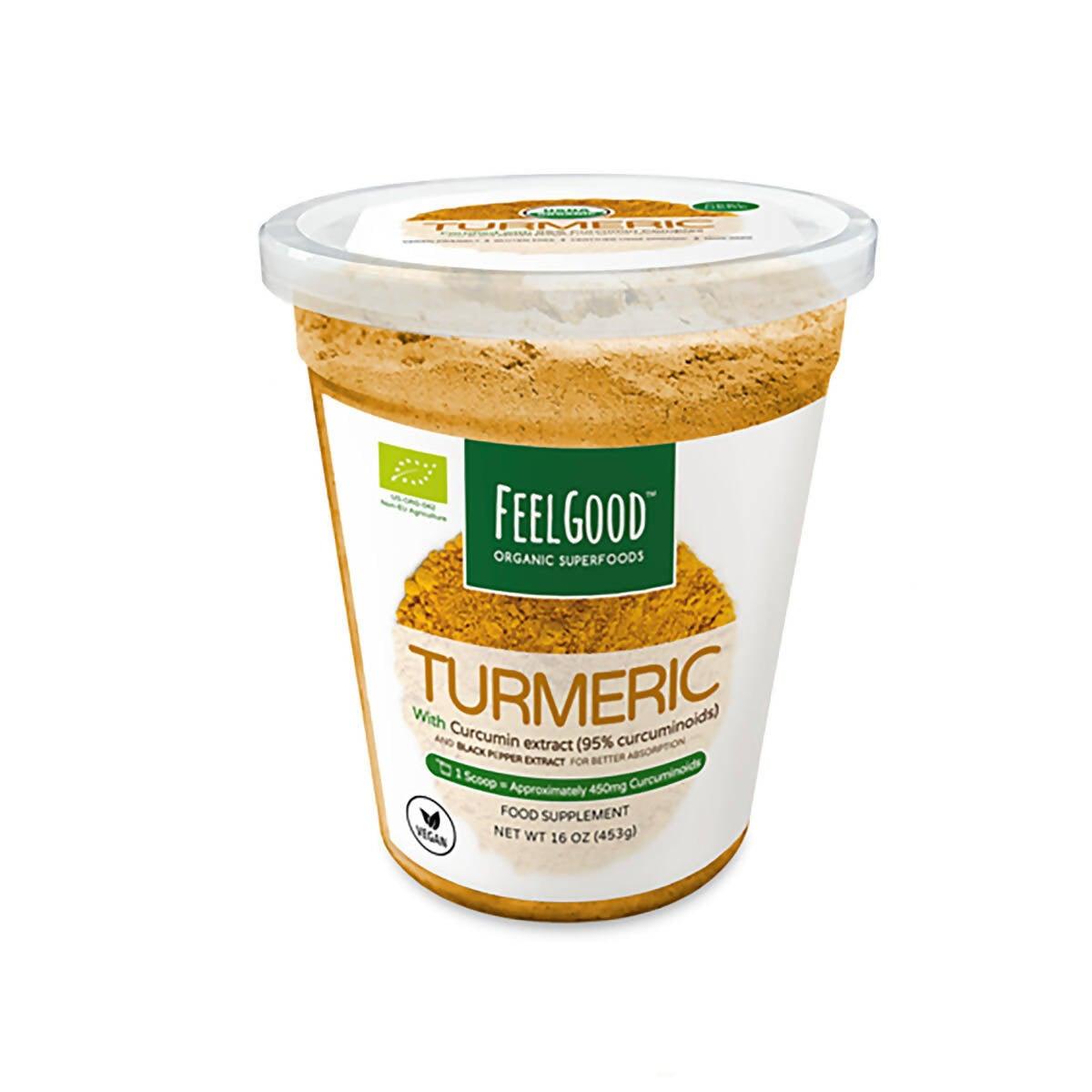 FeelGood Organic Superfoods Fortified Turmeric Powder, 453g - McGrocer