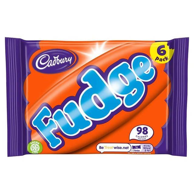 Cadbury Fudge Chocolate Bar Multipack 6pk 132g Cadbury chocolates Sainsburys   