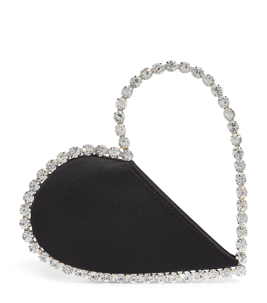 Satin Embellished Love Clutch Bag